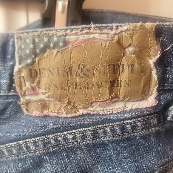 D/S Ralph Lauren Denim & Supply Slouch Jeans Men’s Distressed Patch Flag 36/34 - Picture 4 of 6